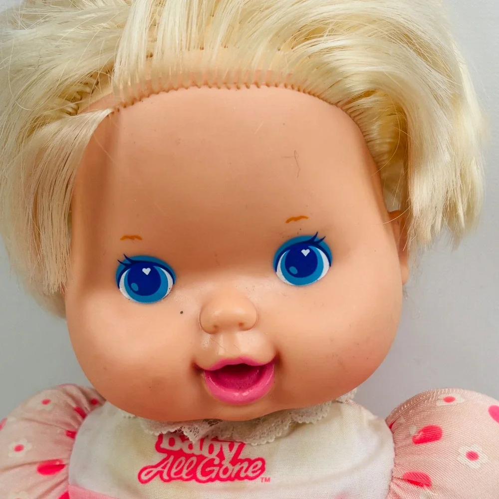 Vintage Kenner Baby All Gone Doll Only Blonde Blue Eyes Pink Cherry Dress 1992